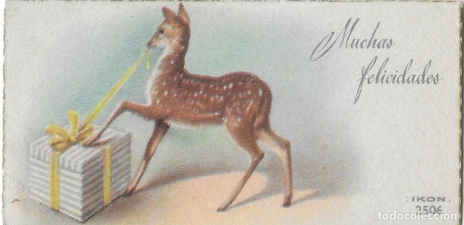Postales: 2099Z - MUCHAS FELICIDADES- IKON 2506 - PEQUE&Ntilde;A TARJETA 8X4 CM