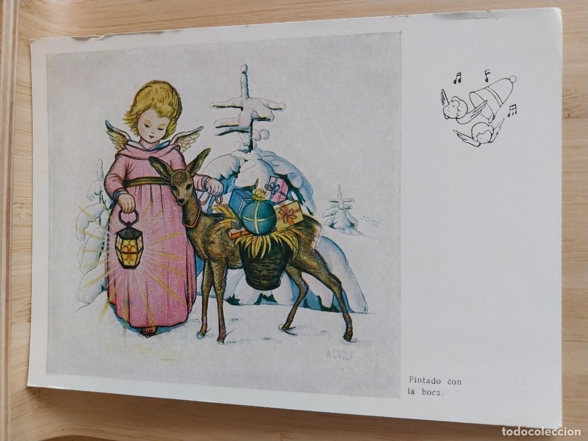 Postales: NAVIDAD POSTAL ANGEL REGALOS PASARON REYES ESCRITA A&Ntilde;O 1962 PINTADO BOCA