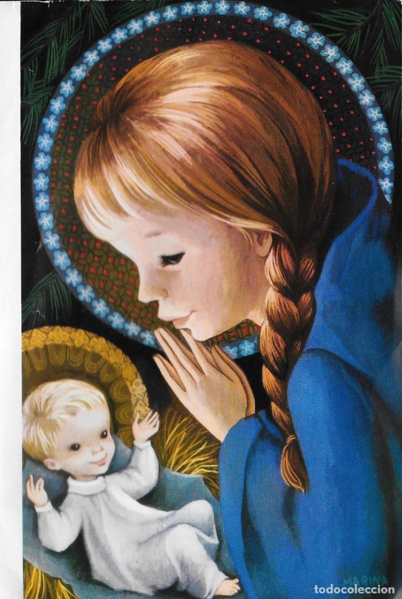 Postales: 7308O -MARINA - LA VIRGEN Y EL MESIAS -EDICIONES EUROCROMO SERIE 574.3 -DIPTICA 18X12 CM -DATA 1965