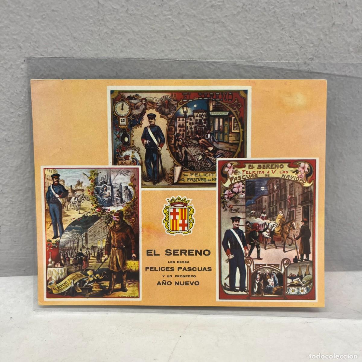 Postales: ANTIGUA TARJETA POSTAL - EL SERENO LES DESEA FELICES PASCUAS Y UN PROSPERO A&Ntilde;O - 125 X 100 MM / 4396