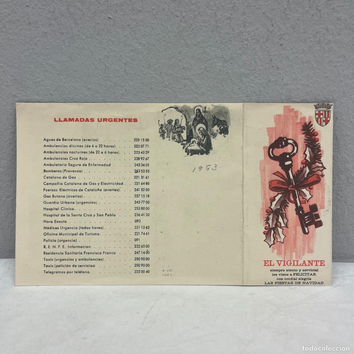 Postales: ANTIGUA TARJETA - EL VIGILANTE LES VIENE A FELICITAR LAS FIESTAS DE NAVIDAD - 135 X 110 MM / 4397