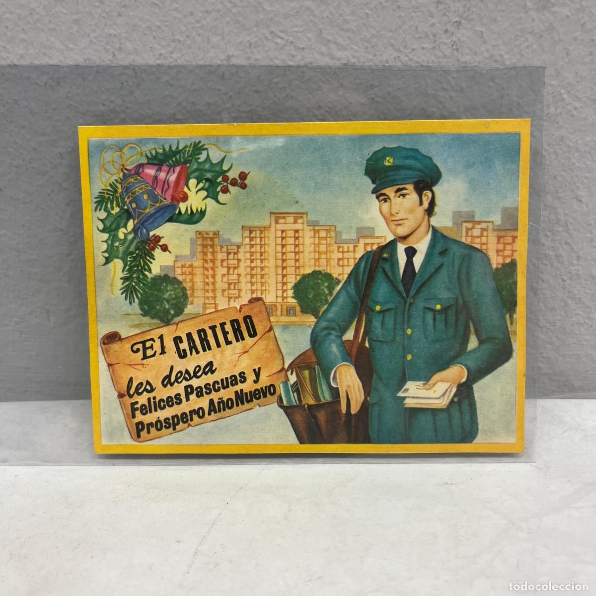 Postales: ANTIGUA TARJETA POSTAL - EL CARTERO LES DESEA FELICES PASCUAS Y PROSPERO A&Ntilde;O - 115 X 85 MM / 4408