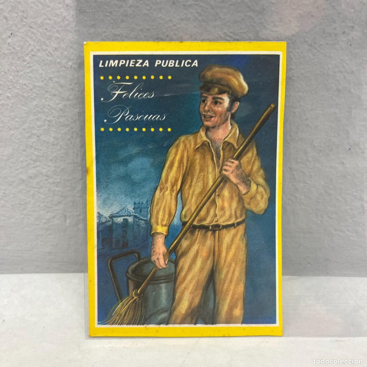 Postales: ANTIGUA TARJETA POSTAL - LIMPIEZA PUBLICA, EL BARRENDERO - FELICES PASCUAS - 110 X 75 MM / 4415