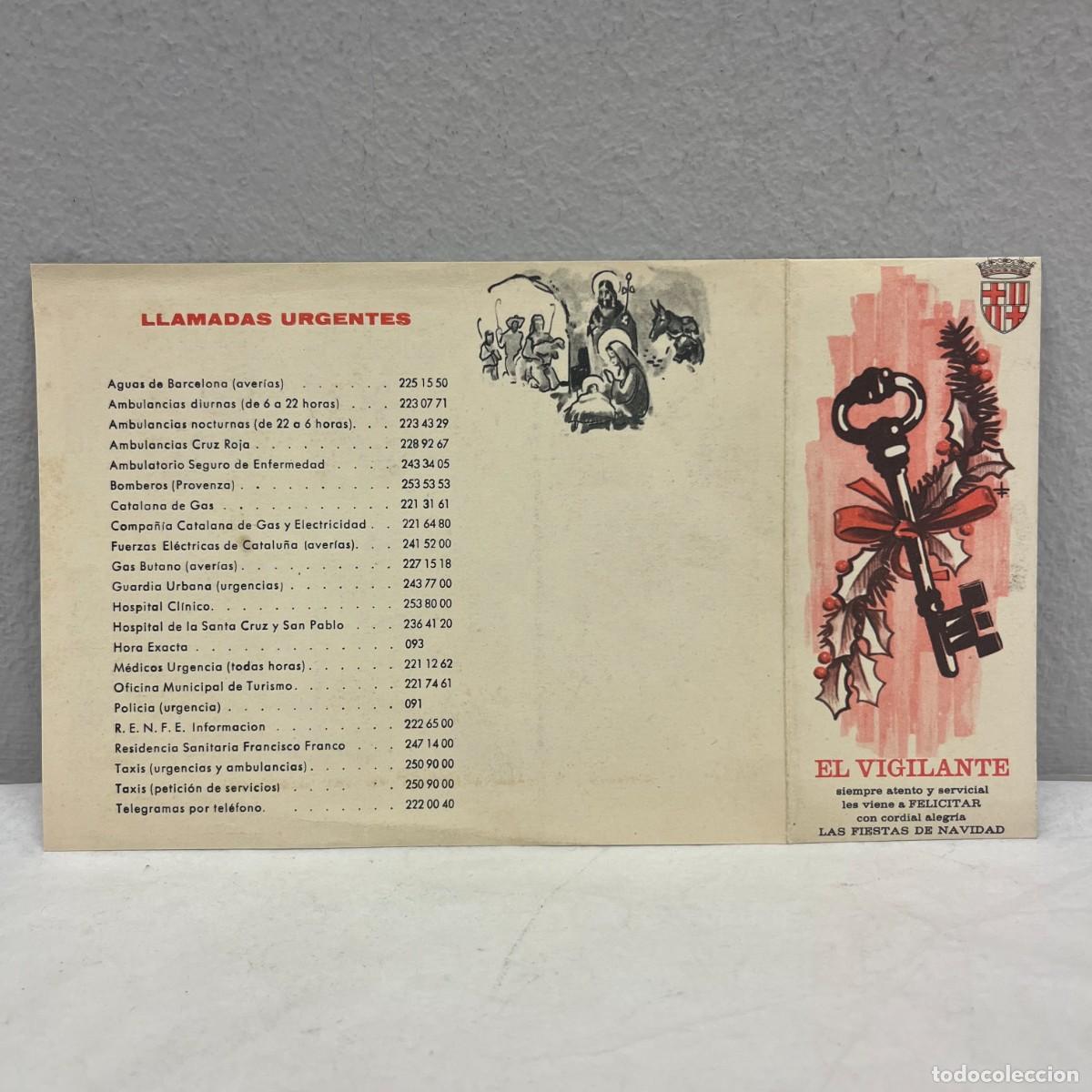 Postales: ANTIGUA TARJETA POSTAL - EL VIGILANTE LES VIENE A FELICITAR LAS FIESTAS - 140 X 110 MM / 4424