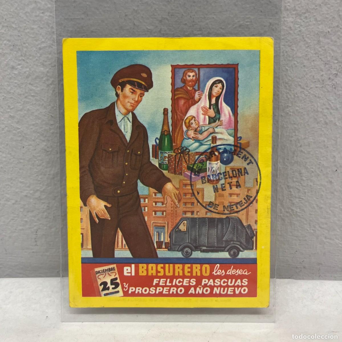 Postales: ANTIGUA TARJETA POSTAL - EL BASURERO LES DESEA FELICES PASUAS - 1988 - 115 X 90 MM / 4431