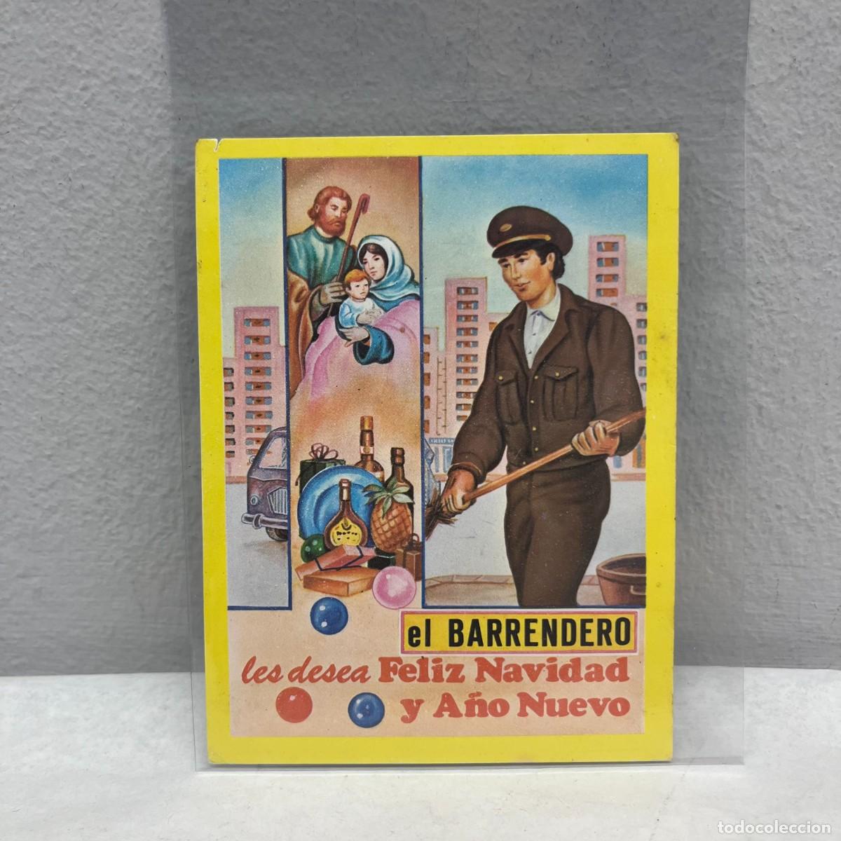 Postales: ANTIGUA TARJETA POSTAL - EL BARRENDERO LES DESEA FELIZ NAVIDAD Y A&Ntilde;O NUEVO - 115 X 90 MM / 4436
