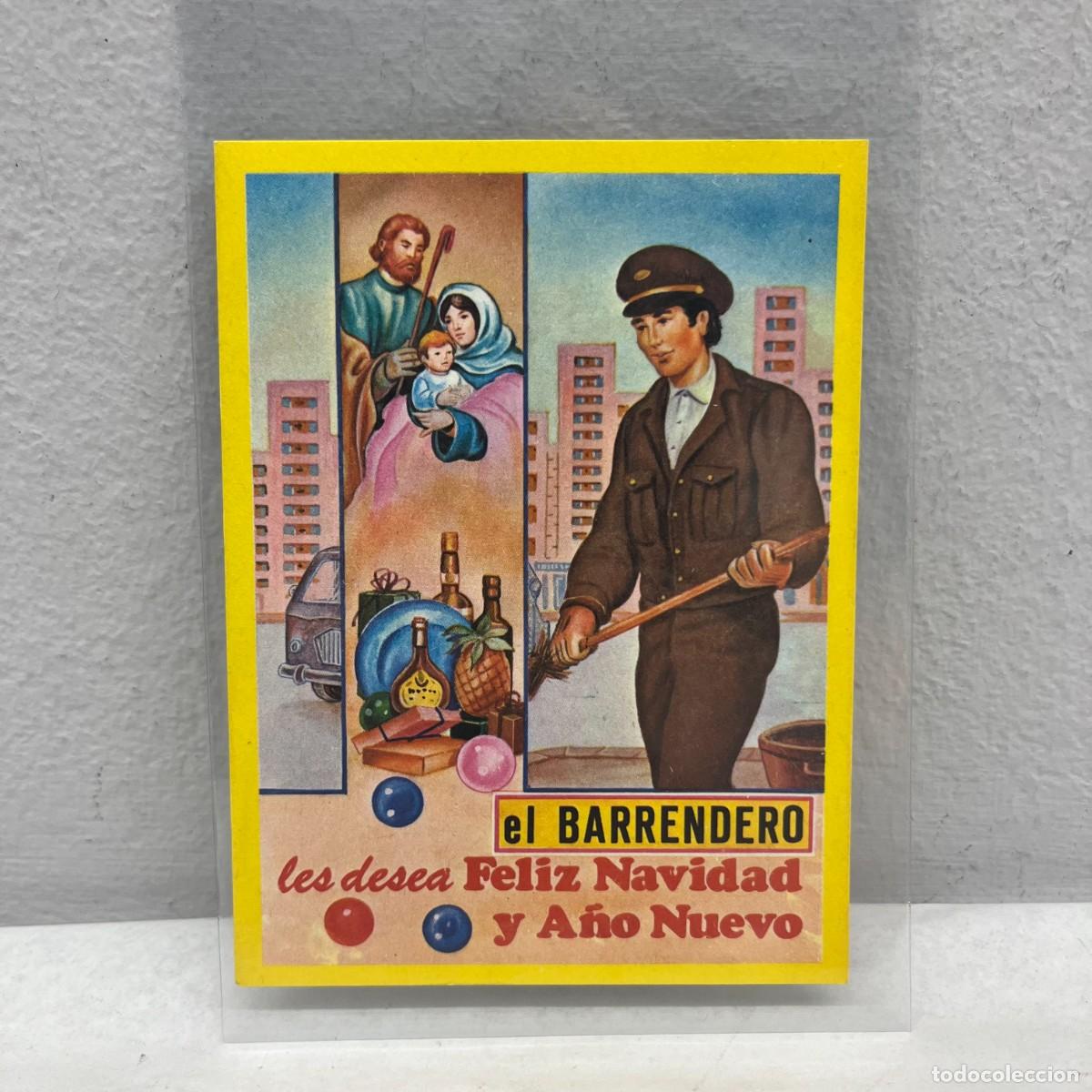 Postales: ANTIGUA TARJETA POSTAL - EL BARRENDERO LES DESEA FELIZ NAVIDAD Y A&Ntilde;O NUEVO - 115 X 90 MM / 4437