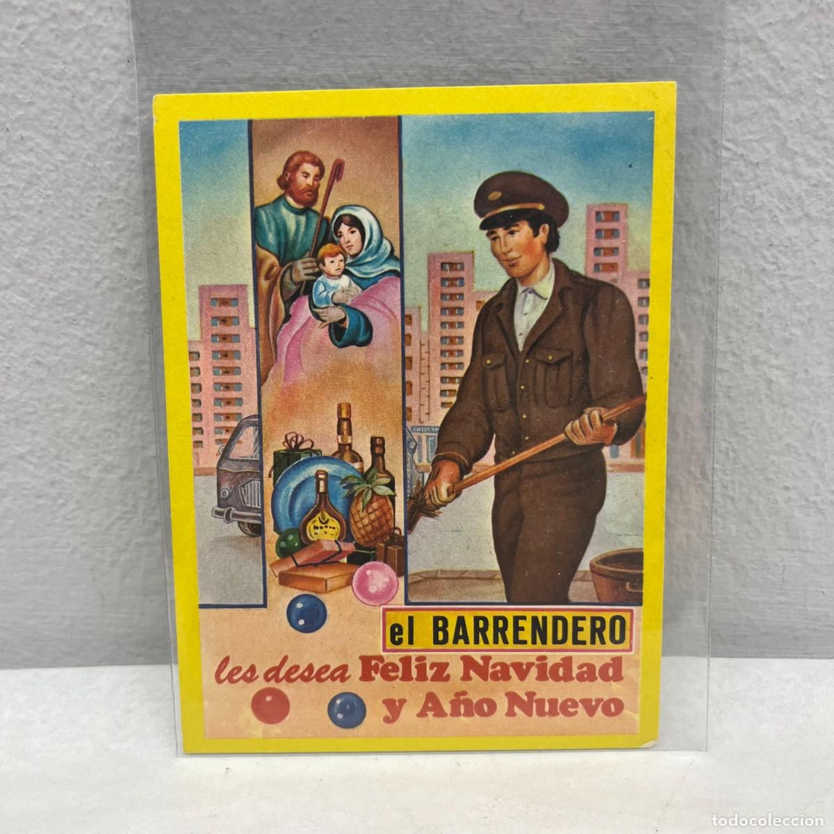 Postales: ANTIGUA TARJETA POSTAL - EL BARRENDERO LES DESEA FELIZ NAVIDAD Y A&Ntilde;O NUEVO - 115 X 90 MM / 4441