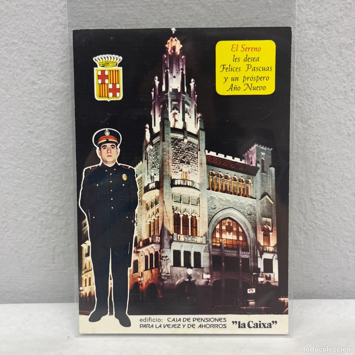 Postales: ANTIGUA TARJETA POSTAL - EL SERENO LES DESEA FELICES PASCUAS Y PROSPERO A&Ntilde;O - 130 X 90 MM / 4447
