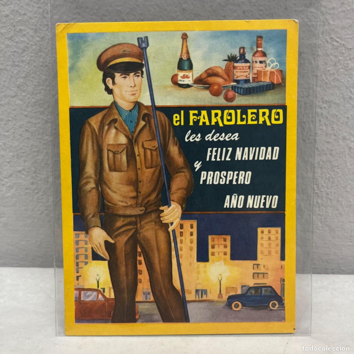 Postales: ANTIGUA TARJETA POSTAL - EL FAROLERO LES DESEA FELIZ NAVIDAD Y PROSPERO A&Ntilde;O - 115 X 90 MM / 4489