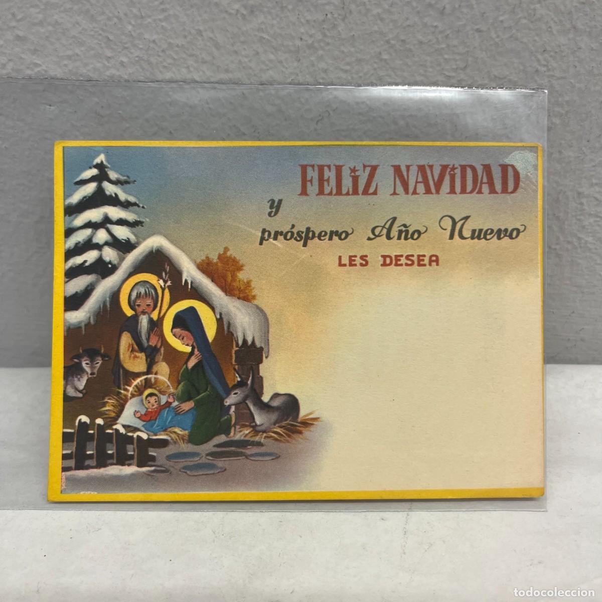 Postales: ANTIGUA TARJETA POSTAL - FELIZ NAVIDAD Y PR&Oacute;SPERO A&Ntilde;O NUEVO LES DESEA - 110 X 80 MM / 4492