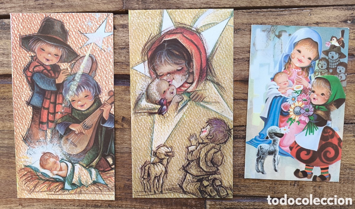 Postales: Lote tarjetas postales ilustradas felicitaci&oacute;n navide&ntilde;a d&iacute;ptico feliz navidad il. Rodr&iacute;guez Ed. Chis