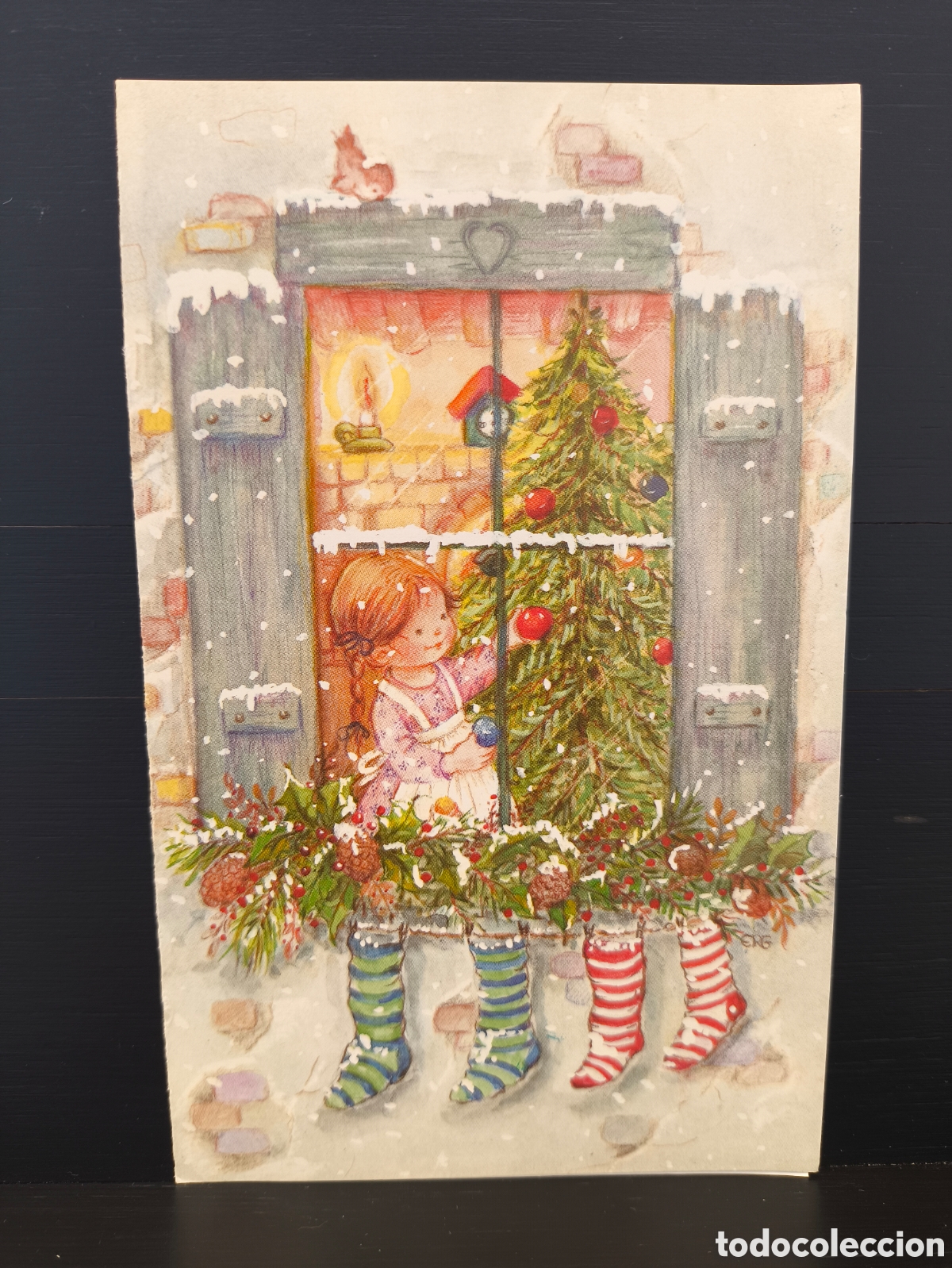 Postales: Tarjeta postal ilustrada felicitaci&oacute;n navide&ntilde;a d&iacute;ptico feliz navidad il. ERG Ed. EDICROMO