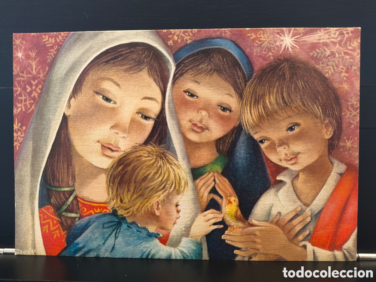 Postales: Tarjeta postal ilustrada felicitaci&oacute;n navide&ntilde;a d&iacute;ptico feliz navidad il. Bardin Ed. Subi