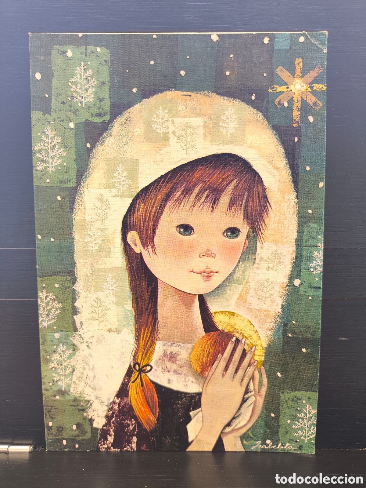 Postales: Tarjeta postal ilustrada felicitaci&oacute;n navide&ntilde;a d&iacute;ptico feliz navidad il. Isabelita Ed. Ciro