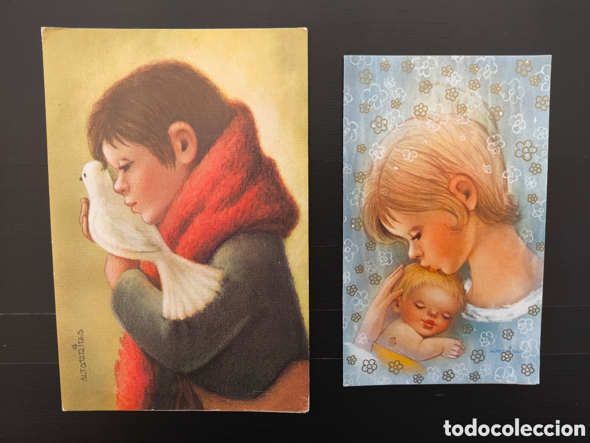 Postales: Lote tarjetas postales ilustrada felicitaci&oacute;n navide&ntilde;a d&iacute;ptico feliz navidad il Altarriba Ed Vikingo