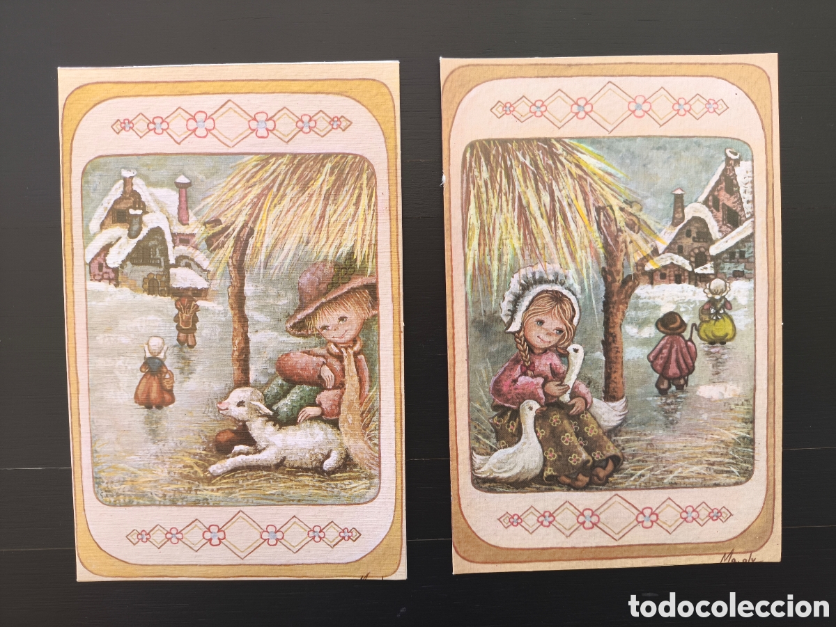 Postales: Lote tarjetas postales ilustradas felicitaci&oacute;n navide&ntilde;a d&iacute;ptico feliz navidad il. Ma. Oly Ed. Ortiz