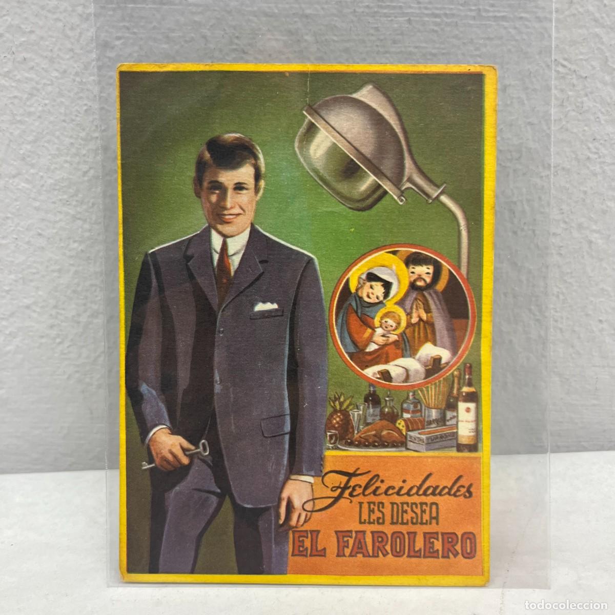 Postais: ANTIGUA TARJETA POSTAL - FELICIDADES LES DESEA EL FAROLERO - 110 X 80 MM / 4509