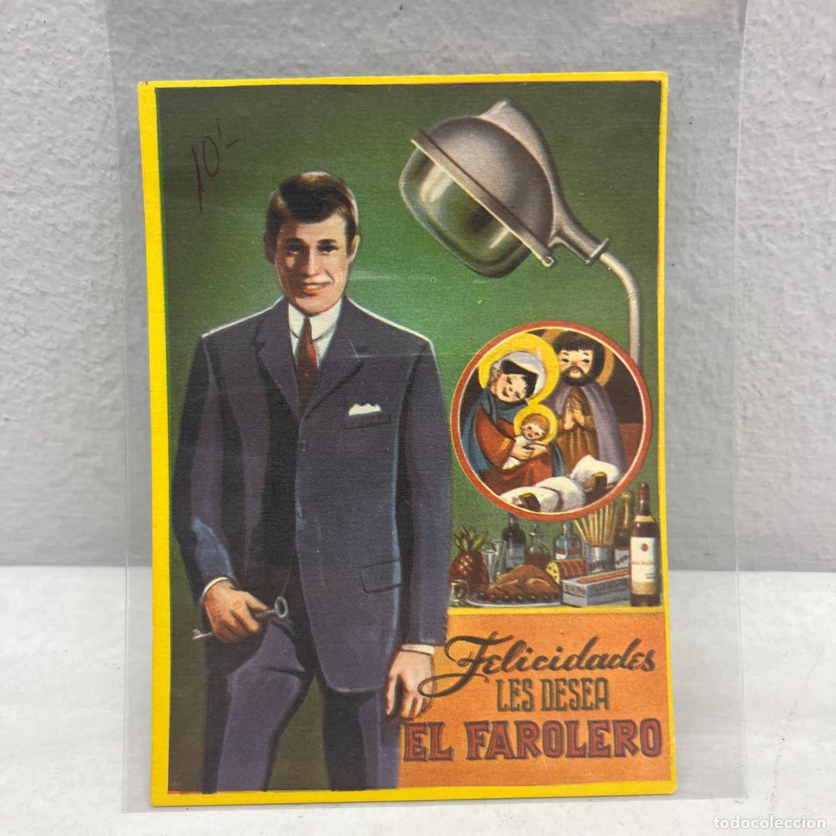 Postais: ANTIGUA TARJETA POSTAL - FELICIDADES LES DESEA EL FAROLERO - 110 X 80 MM / 4510