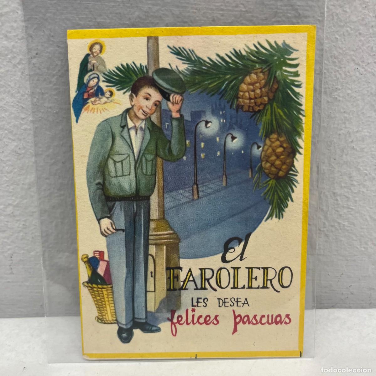 Postales: EL FAROLERO LES DESA FELICES PASCUAS - ANTIGUA TARJETA POSTAL / 4537