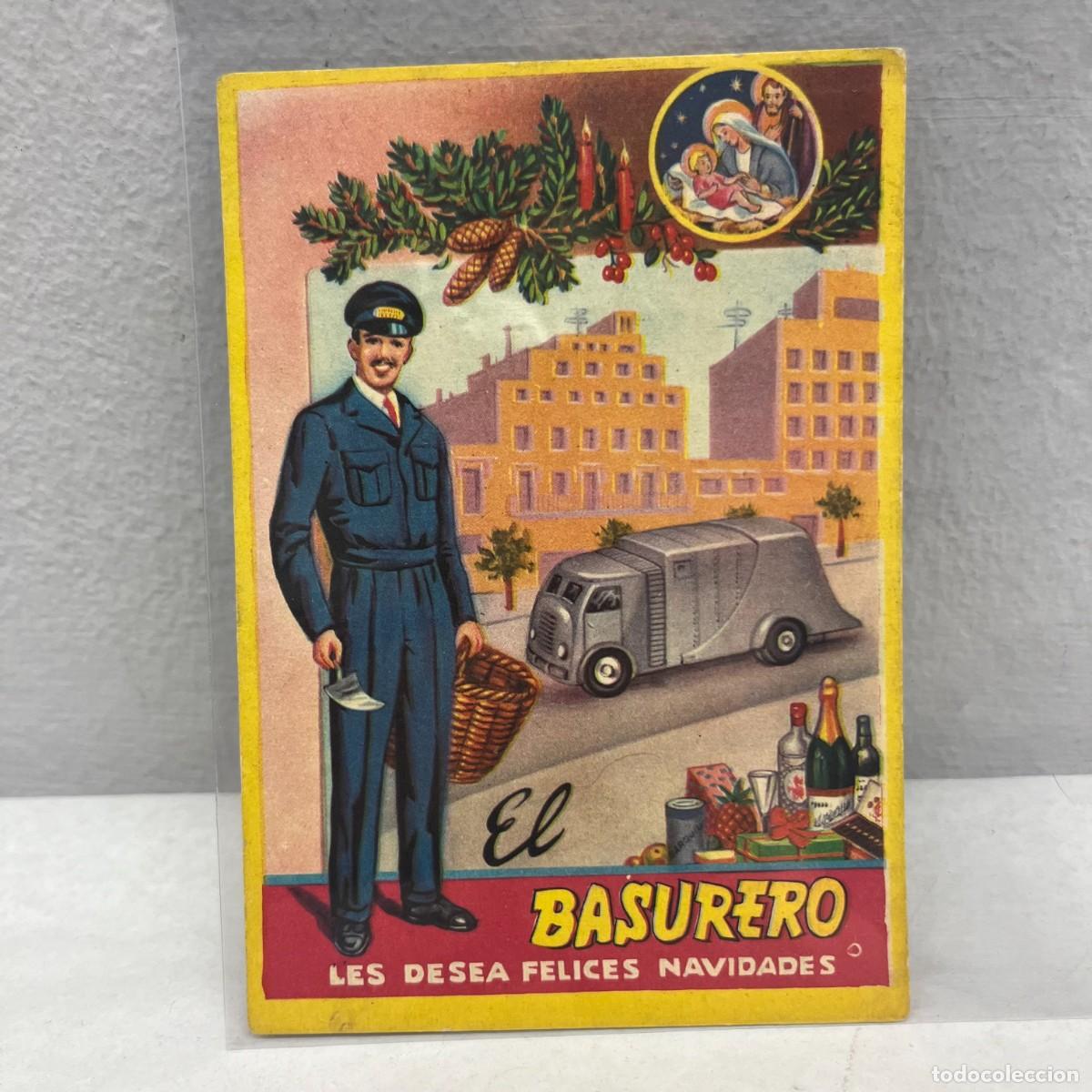 Postales: EL BASURERO LES DESEA FELICES NAVIDADES - ANTIGUA TARJETA POSTAL / 4543