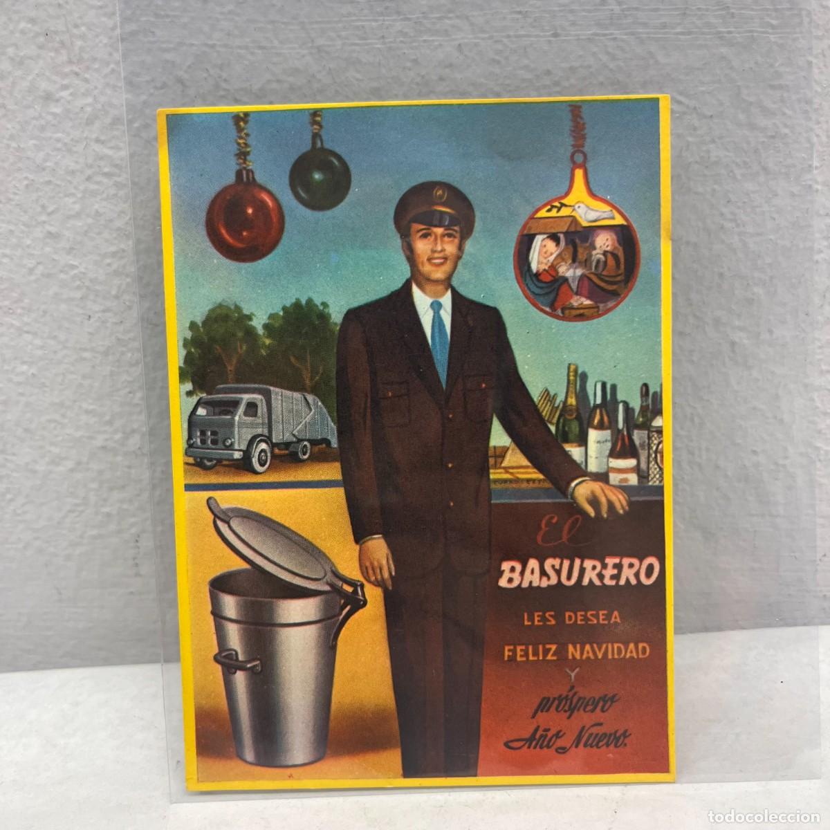 Postales: EL BASURERO LES DESEA FELIZ NAVIDAD Y PR&Oacute;SPERO A&Ntilde;O NUEVO - ANTIGUA TARJETA POSTAL / 4549