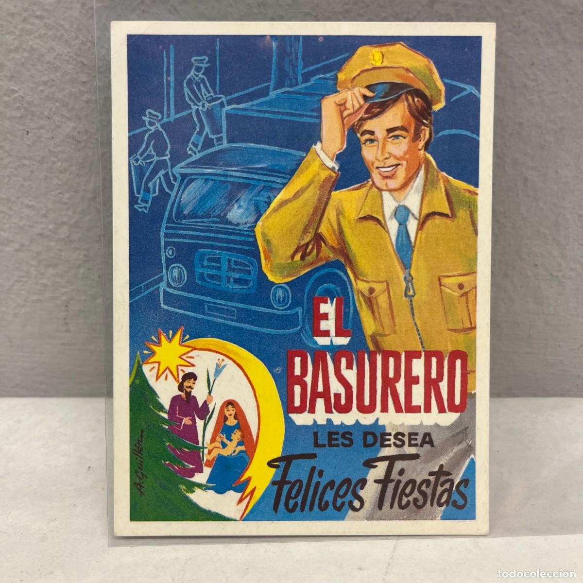 Postales: EL BASURERO LES DESEA FELICES FIESTAS - A. GUILL&Eacute;N - ANTIGUA TARJETA POSTAL / 4561