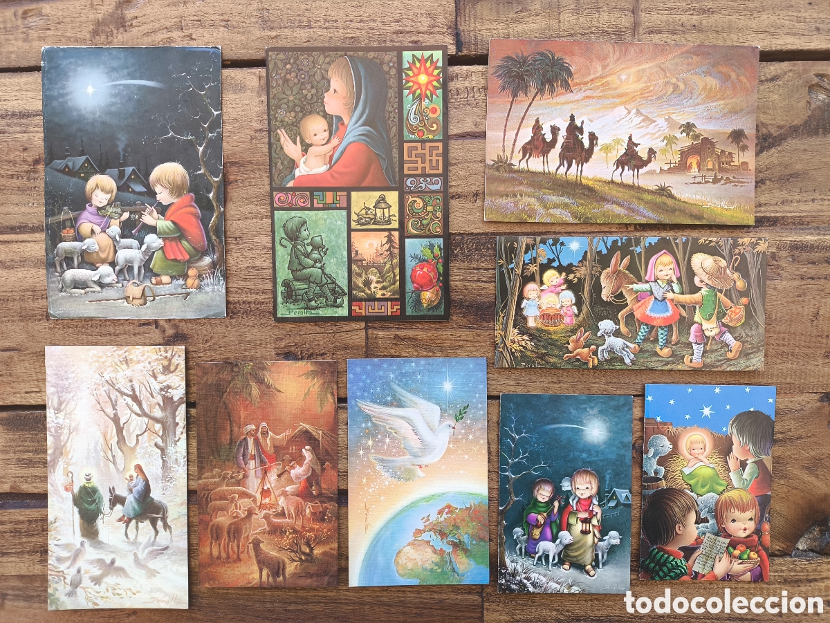 Postales: Lote tarjetas postales ilustradas felicitaci&oacute;n navide&ntilde;a d&iacute;ptico feliz navidad il. Peralta Ed C. y Z.