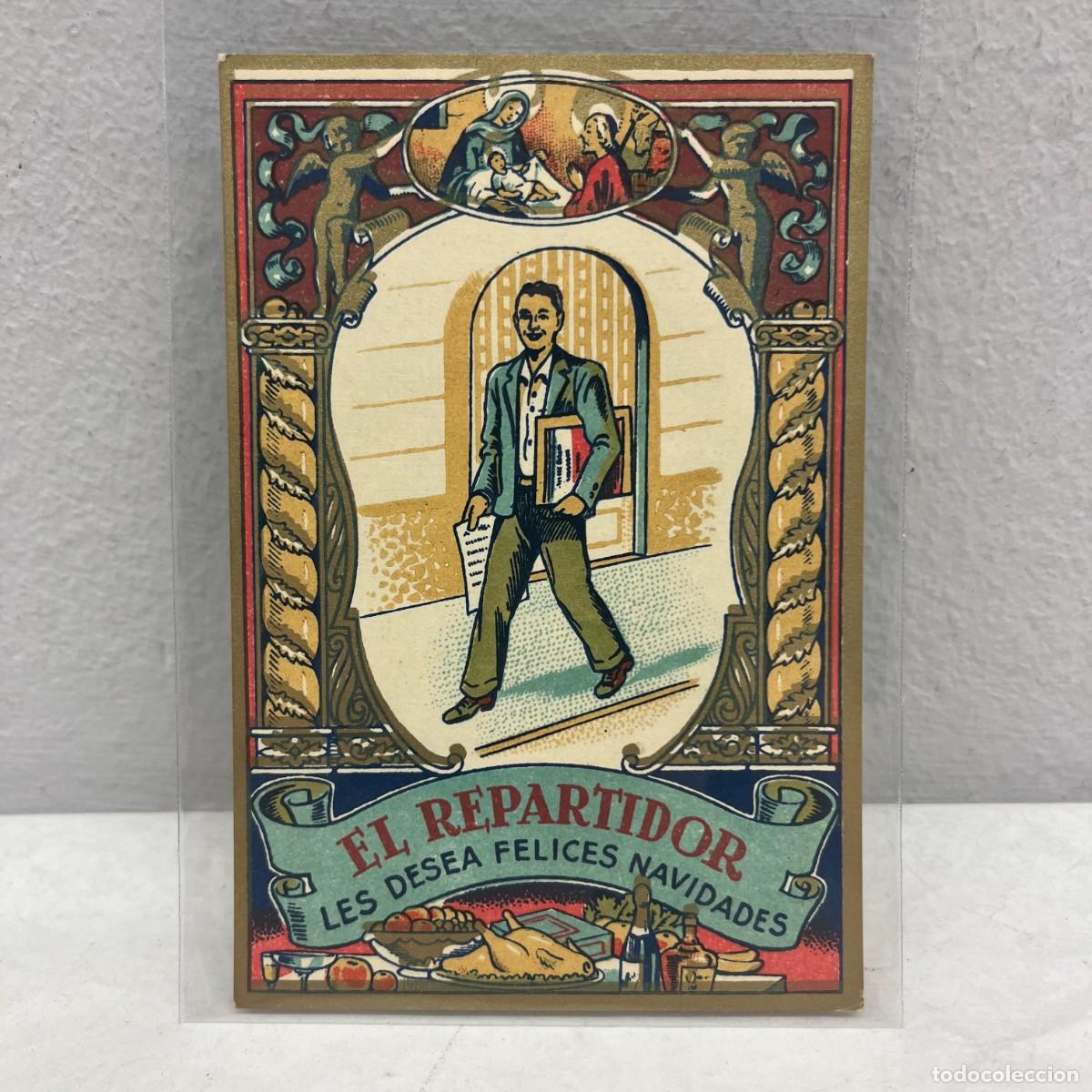 Postales: EL REPARTIDOR DE EL HOGAR Y LA MODA LES DESEA FELICES FIESTAS - ANTIGUA TARJETA POSTAL / 4576