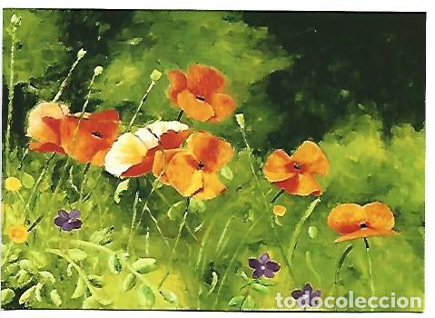 Postales: &rdquo; COMPOSICION FLORAL &rdquo;.- OBRA PINTADA CON EL PIE.- (OFERTA 3X2)