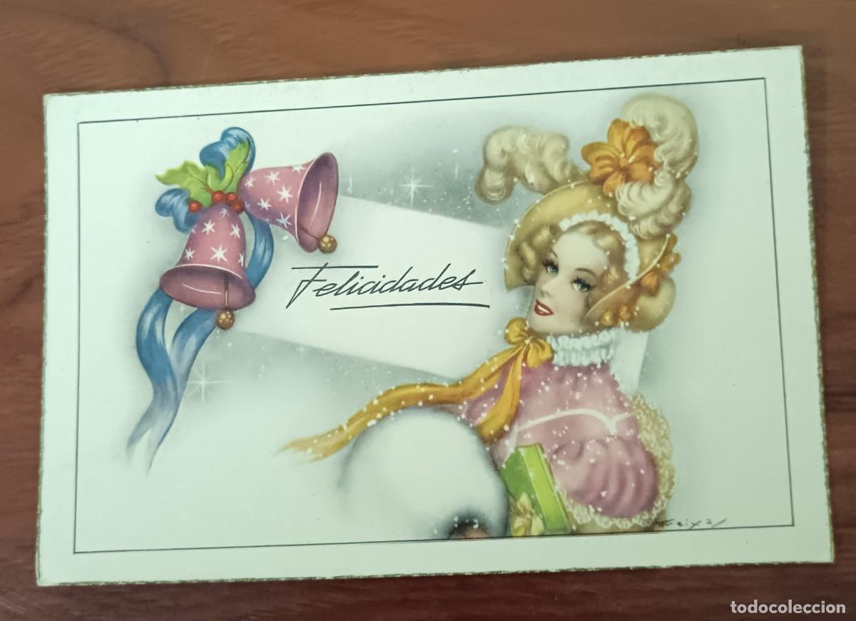 Postales: POSTAL FELICITACI&Oacute;N NAVIDAD ILUSTRADA POR FREIXAS CYZ N&ordm; 540 A&Ntilde;O 1954 ESCRITA 13,5X9 CM.