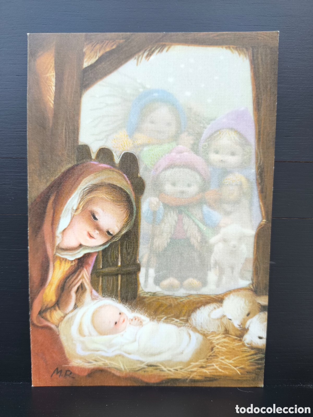 Postales: Tarjeta postal d&iacute;ptico felicitaci&oacute;n navide&ntilde;a feliz navidad il. Marta Ribas M.R. Ed. Sabadell BETLEM