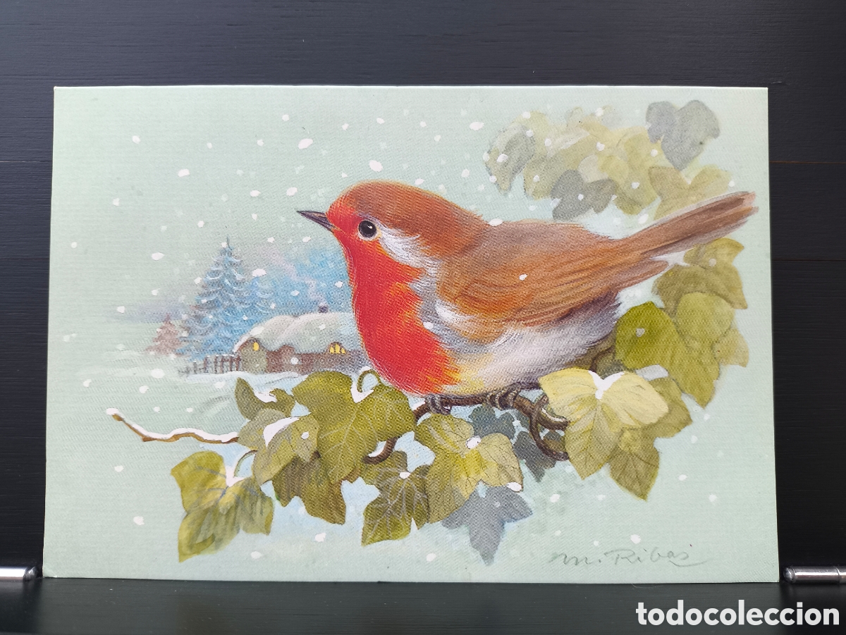 Postales: Tarjeta postal d&iacute;ptico felicitaci&oacute;n navide&ntilde;a feliz navidad il. Marta Ribas M.R. Ed. Busquets