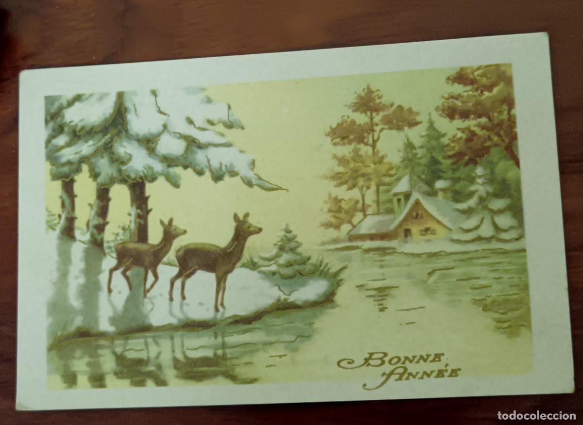 Postales: POSTAL FELICITACI&Oacute;N NAVIDAD A&Ntilde;O 1954 ESCRITA 14X9 CM.