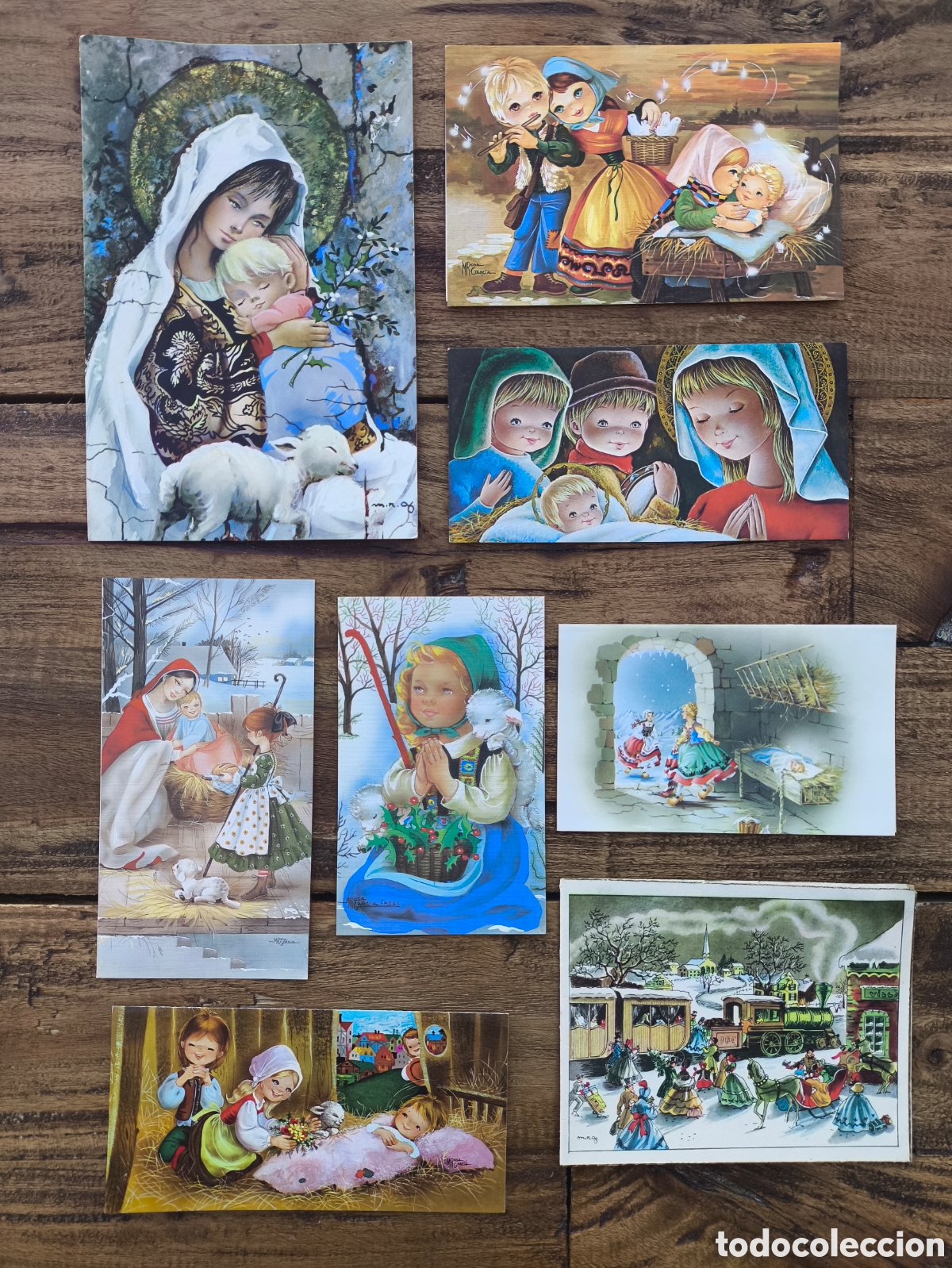 Postales: Lote tarjetas postales felicitaci&oacute;n navide&ntilde;a d&iacute;ptico feliz navidad il. Mar&iacute;a Rosa Garc&iacute;a M.R.G. MRG