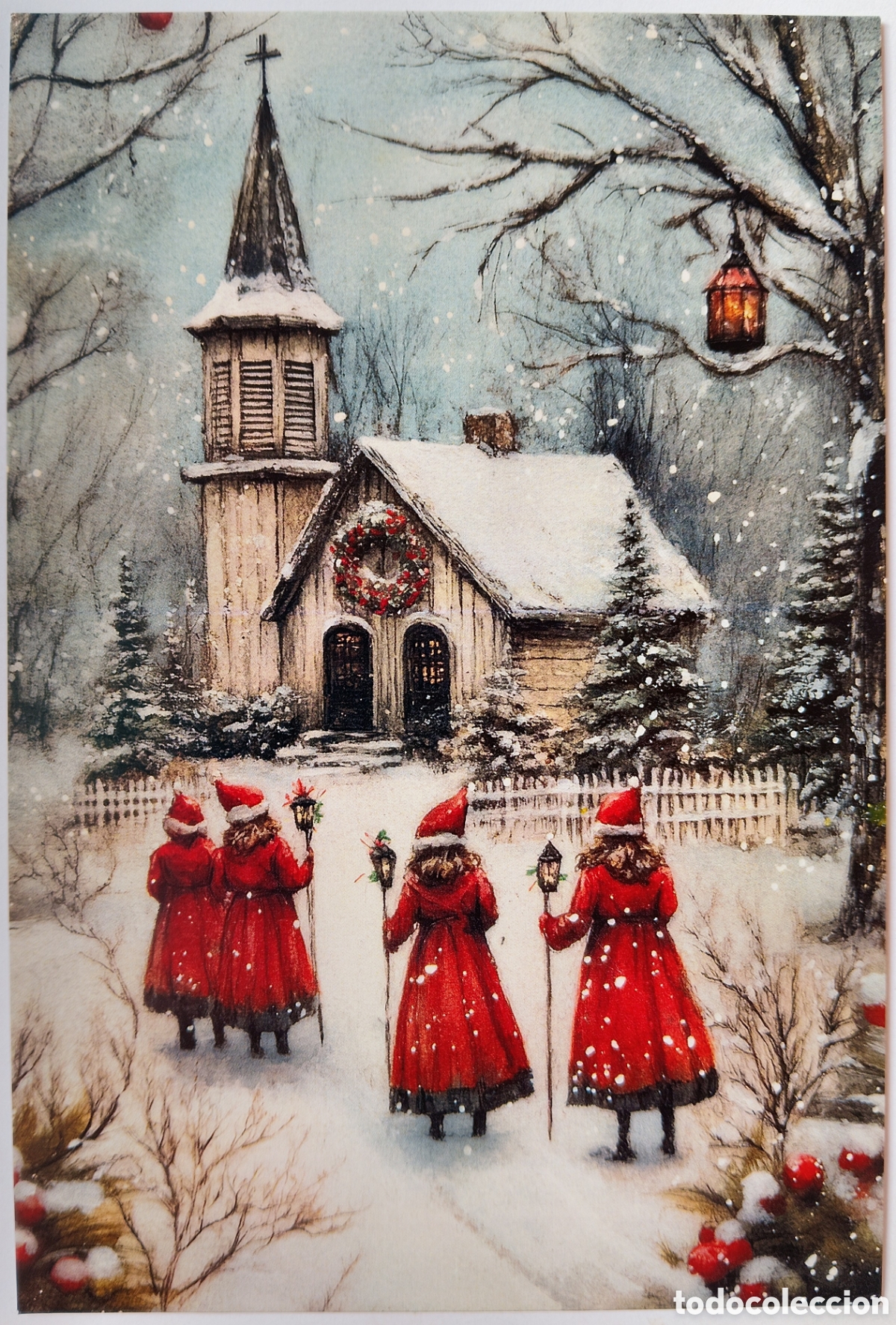 Postales: POSTAL NAVIDAD - IGLESIA PAISAJE NEVADO - ESTILO ANTIGUO