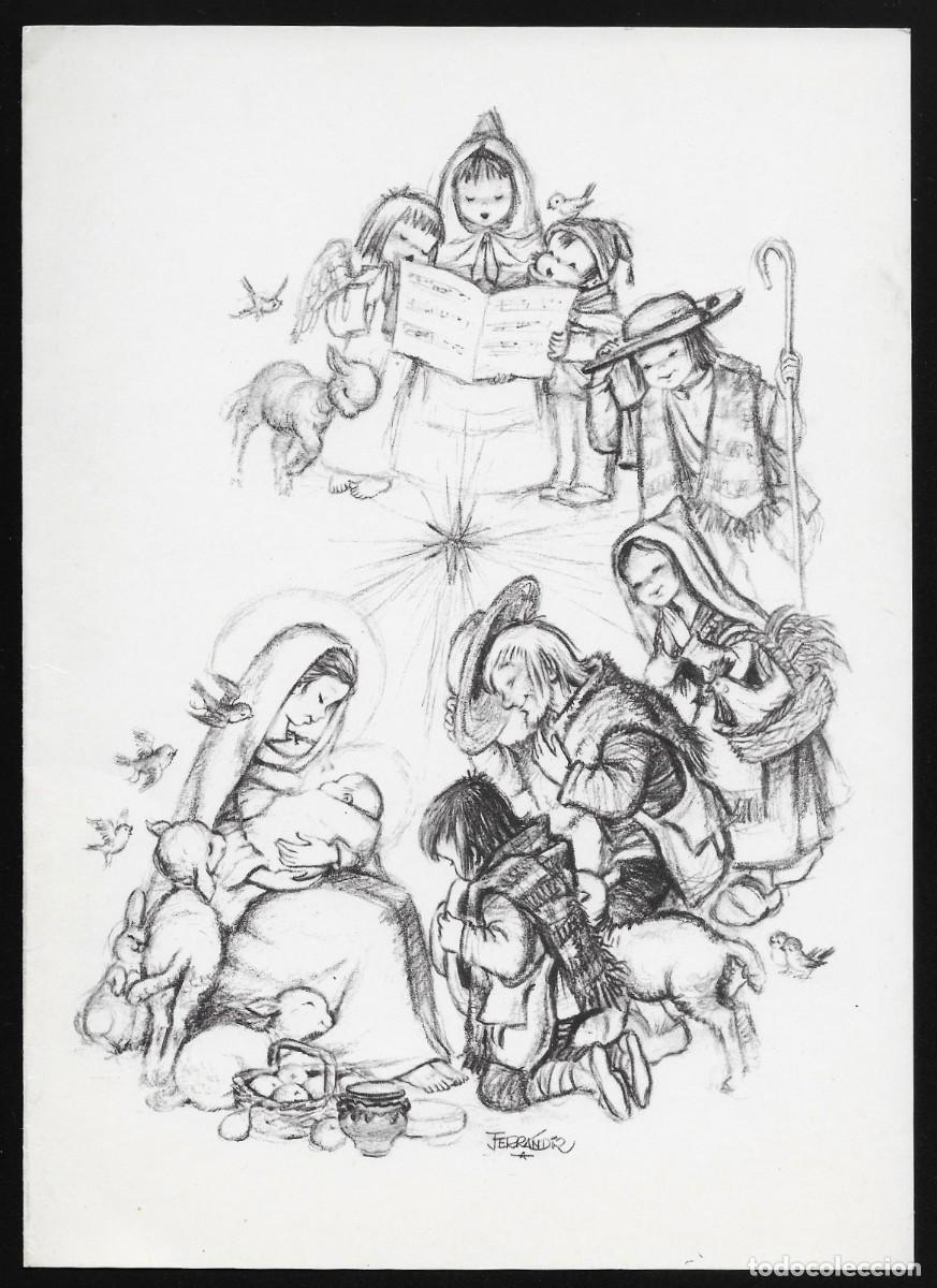 Postales: 7374O -FERR&Aacute;NDIZ- ALELUYA, BENDICIONES AL NI&Ntilde;O - SUBI SERIES 1550.2 DIPTICA, GRANDE - 23,5X16,8CM