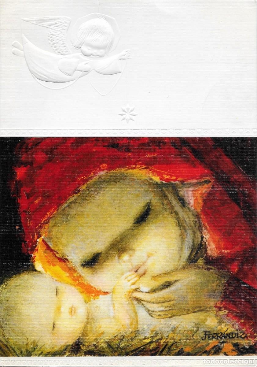 Postales: 7375O - FERR&Aacute;NDIZ - EDICIONES SUBI V-1629-1 - DIPTICA, MUY GRANDE, ANGEL EN RELIEVE- 23,5X16,8 CM