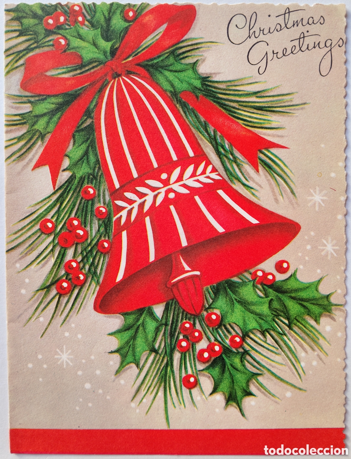 Postales: FELICITACI&Oacute;N NAVIDAD ANTIGUA - CAMPANA ADORNOS