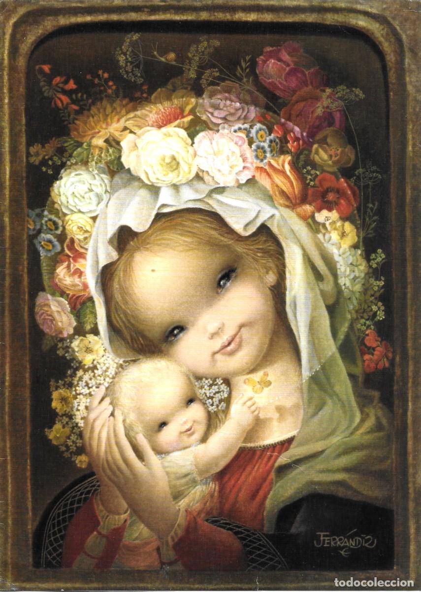 Postales: 7377O - FERR&Aacute;NDIZ -EL JARDIN DE LA VIRGEN- EDICIONES SUBI V-1800.1-DIPTICA, GRANDE, 23X16,5 CM