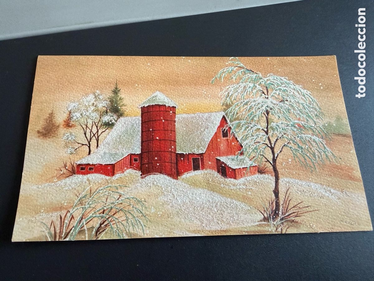 Postales: Postal Navidad. Con Purpurina. USA. 18x10 cm. Relieve