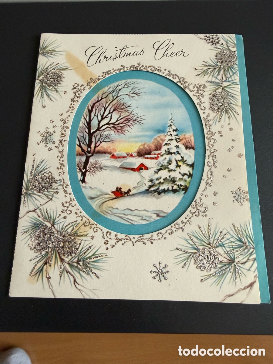 Postales: Postal Navidad. USA. Toquelada. Purpurina. 13x11 cm