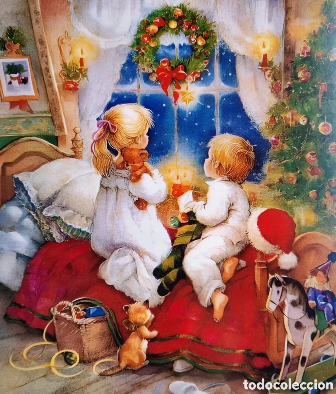 Postales: FELICITACI&Oacute;N NAVIDAD - &iquest;LISI MARTIN? - NI&Ntilde;OS GATITO VENTANA