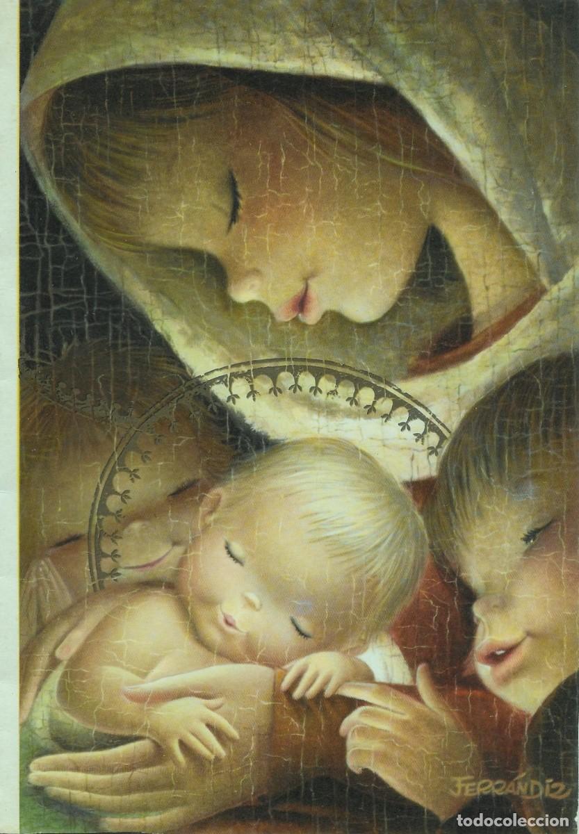 Postales: 7384O - FERR&Aacute;NDIZ - LA VIRGEN Y JES&Uacute;S -EDICIONES SUBI S 1551.3- DIPTICA 20,5X14,3 CM -GRANDE