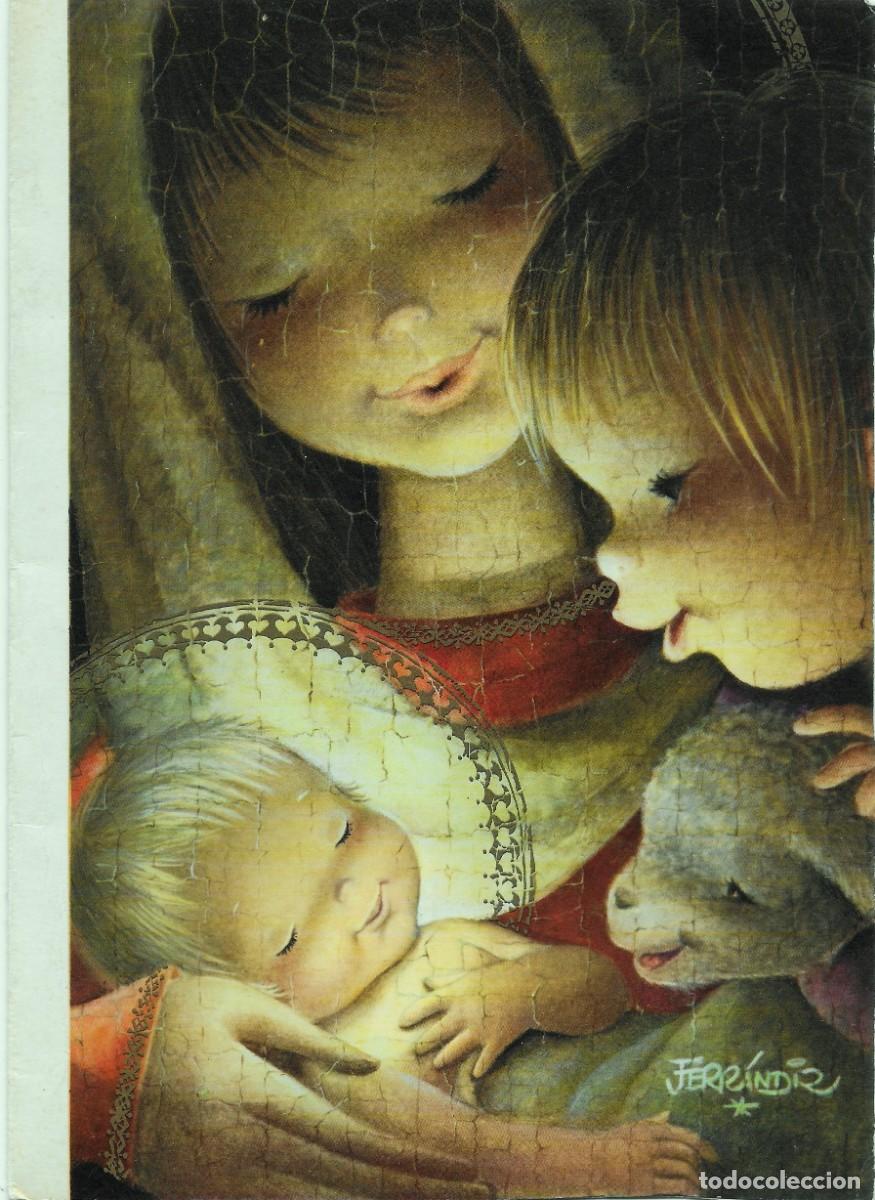 Postales: 7384O - FERR&Aacute;NDIZ - LA VIRGEN Y JES&Uacute;S -EDICIONES SUBI S 1551.4- DIPTICA 20,5X14,3 CM -GRANDE