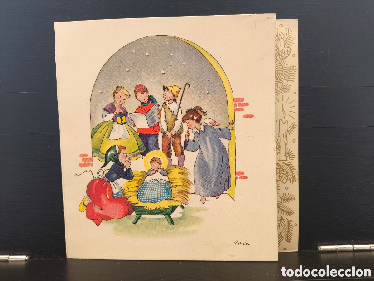 Cartes Postales: Tarjeta postal ilustrada felicitaci&oacute;n navide&ntilde;a d&iacute;ptico feliz navidad il. Pruden Ed. J.B.R. 272