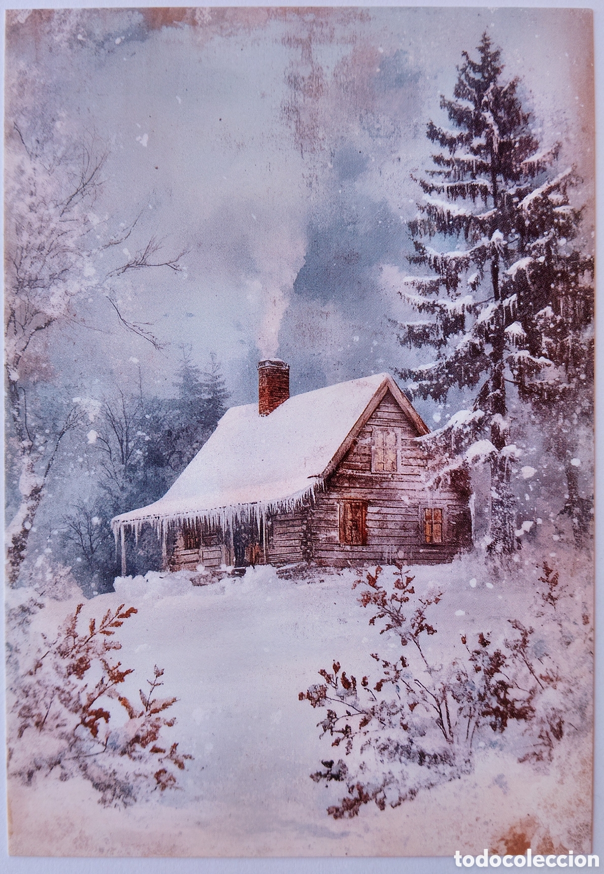 Postales: POSTAL NAVIDAD - TRINEO PAISAJE NEVADO - ESTILO ANTIGUO