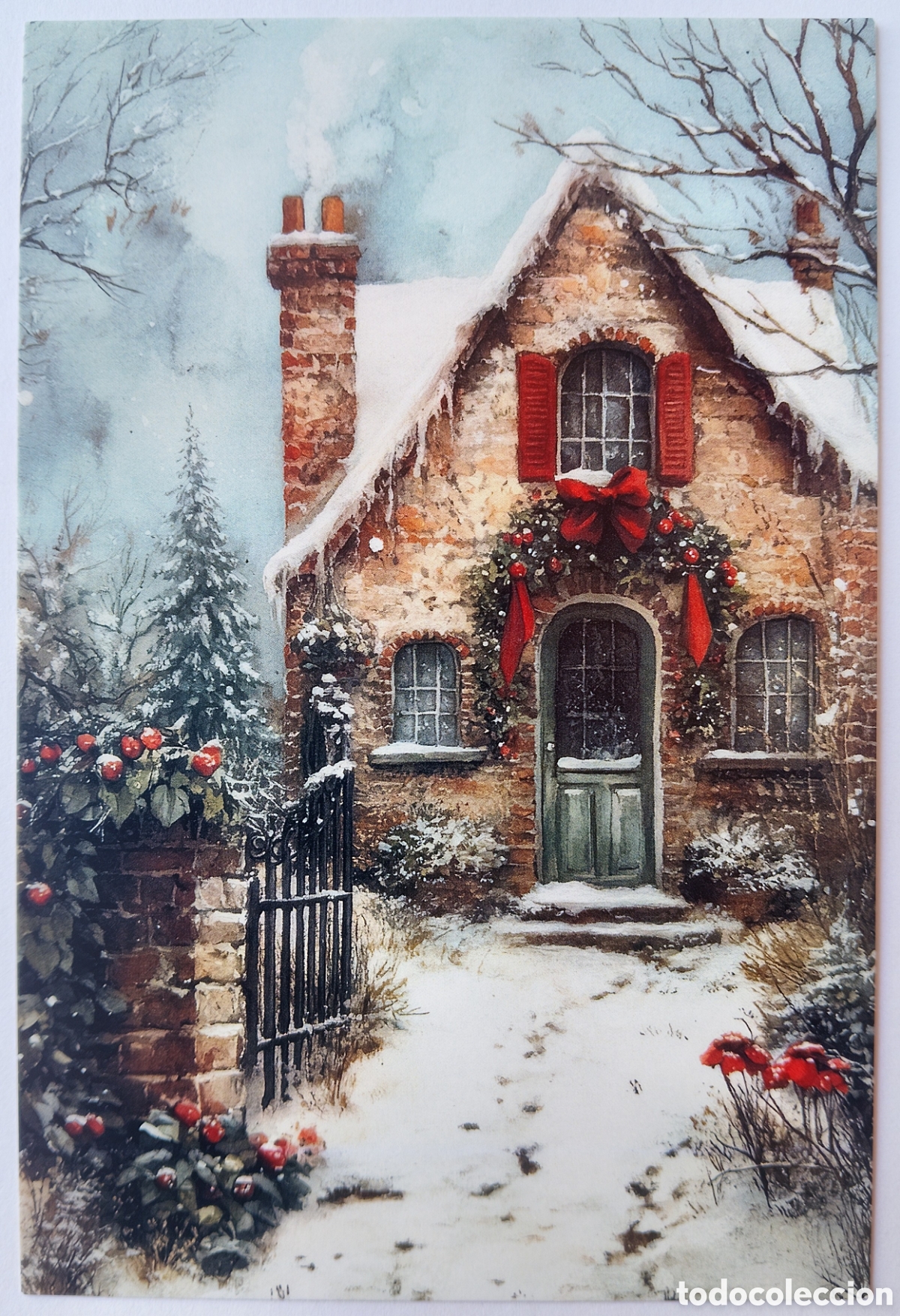 Postales: POSTAL NAVIDAD - CASA PAISAJE NEVADO - ESTILO ANTIGUO