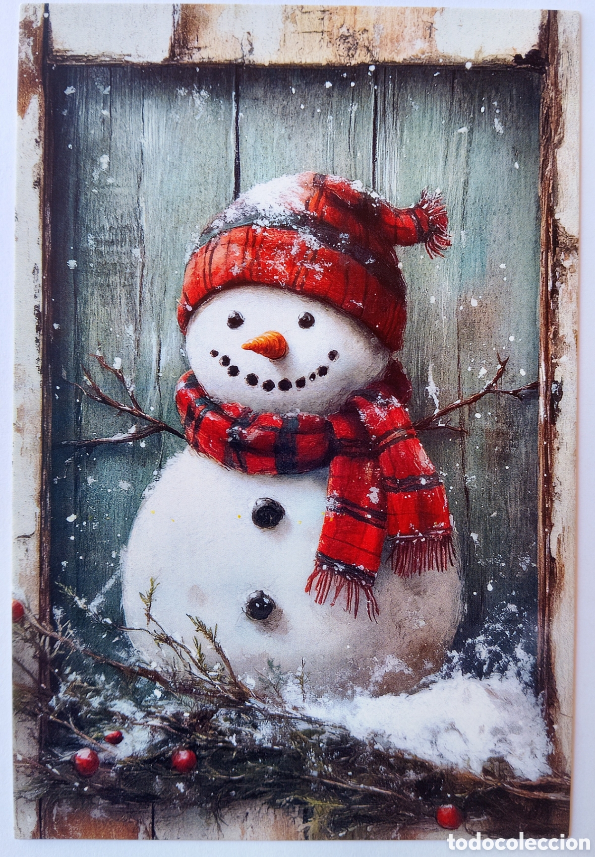 Postales: POSTAL NAVIDAD - MU&Ntilde;ECO DE NIEVE - ESTILO ANTIGUO
