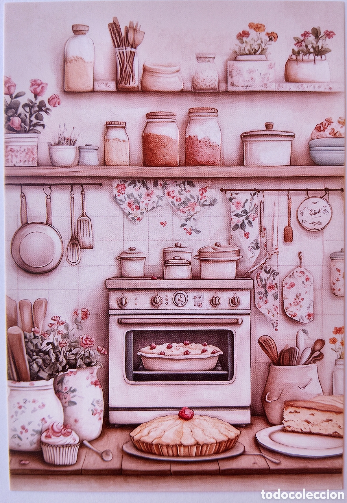 Postales: POSTAL NAVIDAD - ESCENA HOGARE&Ntilde;A COCINA - ESTILO ANTIGUO